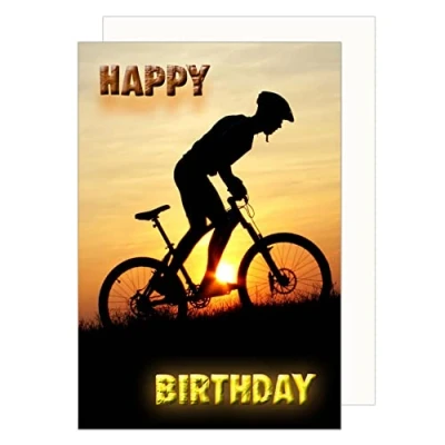 Afbeelding van Edition Seidel Premium verjaardagskaart met envelop. wenskaart Happy Birthday man vrouw fiets (G3402 SW023)