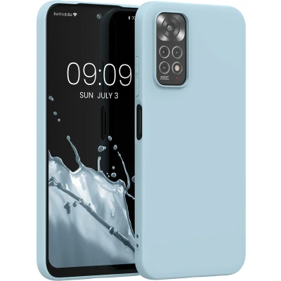 Afbeelding van kwmobile telefoonhoesje geschikt voor Xiaomi Redmi Note 11 / 11S Hoesje smartphone Back cover in mat lichtblauw