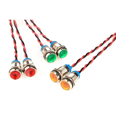 Afbeelding van GUUZI 6 stks 220V 230V 10mm LED paneel Pilot Dash Waarschuwingslampje Indicatielampje Lamp Lampen Directionele (Rood/Geel/Groen)