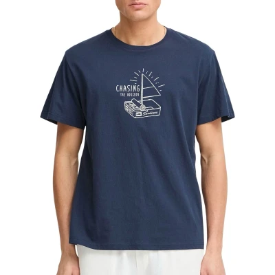 Afbeelding van Solid Odell Tshirt print, Heren, Maat: Small, Insignia blue
