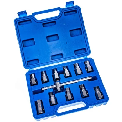 Afbeelding van Carterplug doppen set 12 delig Olie plug dop Carter sleutel SATRA