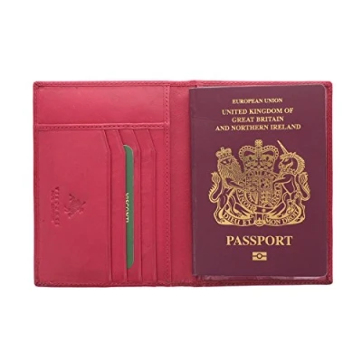 Afbeelding van Visconti Polo collectie lederen paspoorthouder RFID blokkeren 2201, Fuchsia (roze) 2201
