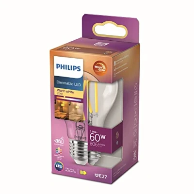 Afbeelding van Philips LED Lamp Transparant 60W E27 Dimbaar Warm Wit Licht