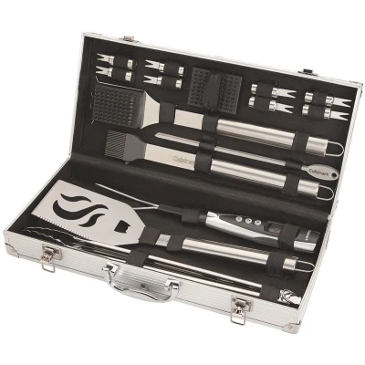 Afbeelding van Cuisinart BBQ Accesoires Set van 20 stuks Barbecue Gereedschap Roestvrij staal Met o.a. Spatel, Grilltang en digitale temperatuurvork