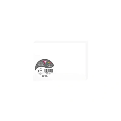 Afbeelding van Clairefontaine 2316C verpakking met 25 dubbele kaarten formaat C6 11 x 15,5 cm 210 g/m² kleur wit uitnodigingskaarten voor evenementen en matchance serie pollen premium papier glad