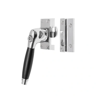 Afbeelding van Raamsluiting nikkel met slot Deco links