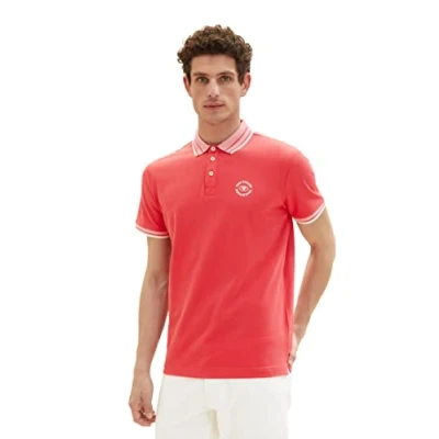 Afbeelding van TOM TAILOR Poloshirt heren 1035575,31045 soft berry red,M