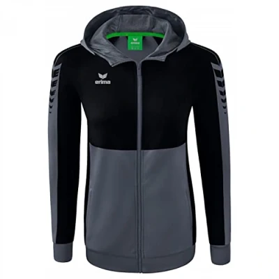 Afbeelding van Erima Six Wings trainingsjack met capuchon dames slate grey/zwart