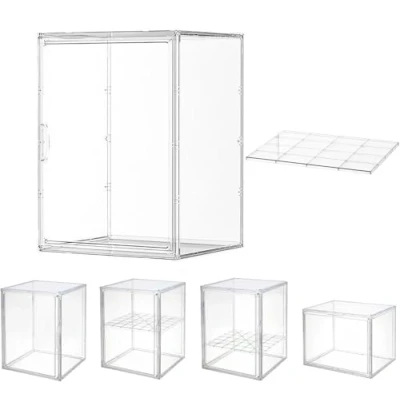 Afbeelding van Showbox vitrine, acryl glazen kleine vitrine met deur voor actiefiguren, speelgoed, minifiguren, verzamelfiguren, zelfmontage 1 laag (45 x 33 cm)