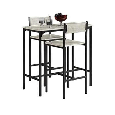 Afbeelding van SoBuy OGT03 HG Bistrotafel Bistro Meubelen Bartafel 2 Krukken 3 Delige set Tuin