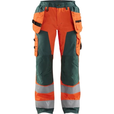 Afbeelding van Blaklader Dames werkbroek High Vis met spijkerzakken 7156 1811 Oranje/Groen C48
