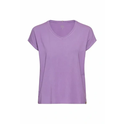 Afbeelding van camel active T shirt van elastische viscose Maat womenswear S Paars
