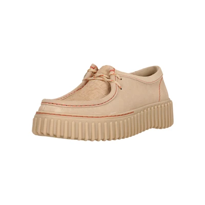 Afbeelding van Clarks Torhill BEE Sportieve veterschoenen, Dames, Maat: 41.5, Ecru Veloursleer
