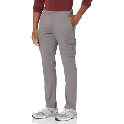 Afbeelding van Amazon Essentials Men&#039;s Cargobroek, stretch, slim fit (verkrijgbaar in grote en lange maten), Donker Grijs, 28W / 32L