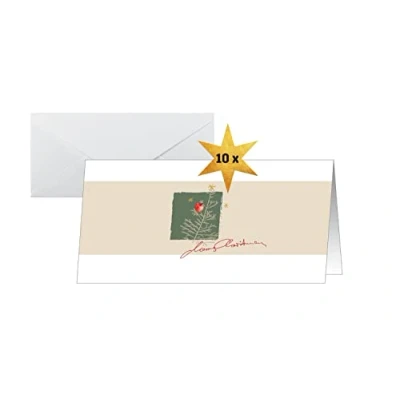 Afbeelding van Sigel, Wenskaart, 10 Kerstkaarten Witte Appel DIN lang (10 Pcs.)