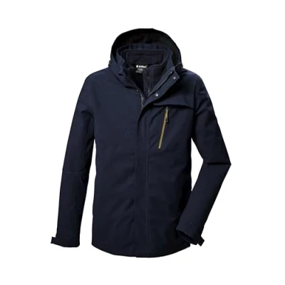 Afbeelding van killtec Heren 3 in 1 functionele jas waterdicht met afritsbare capuchon en inritsbaar fleecejack KOW 6 MN JCKT, donker marineblauw, XL, 41849 000