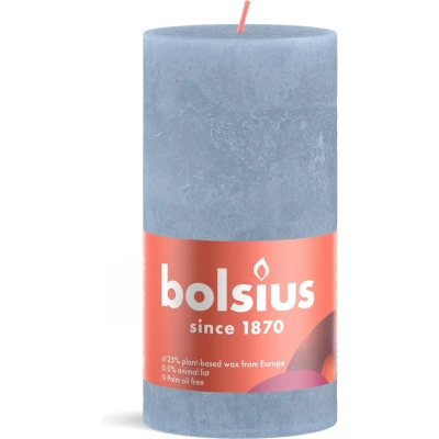 Afbeelding van Rustiek stompkaars shine 130 x 68 mm Sky blue kaars Bolsius