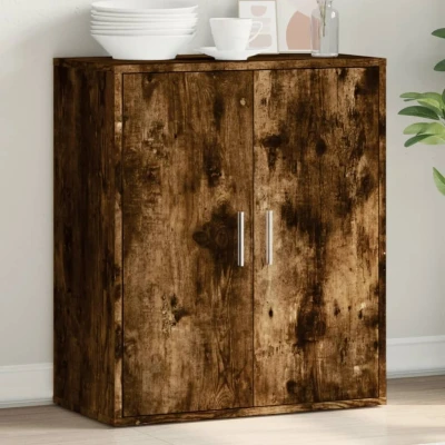 Afbeelding van Dressoir 79x38x80 cm bewerkt hout gerookt eikenkleurig