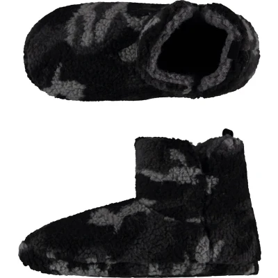 Afbeelding van Apollo Sloffen heren Army Zwart Teddy maat 43/44 Pantoffels 43