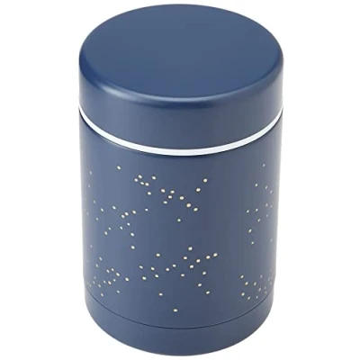 Afbeelding van Fresk Thermos Lunchbox 300 ml RVS Voedselcontainer BPA vrij Lekvrije dop Thermosbeker Food Jar tot 6 Uur Warm Lunchpot Blauw Dots Indigo