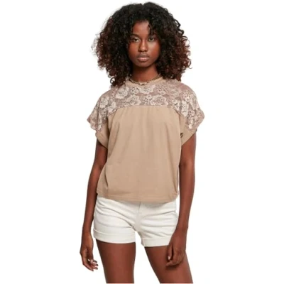 Afbeelding van Urban Classics Tshirt print, Dames, Maat: 4XL, Softtaupe
