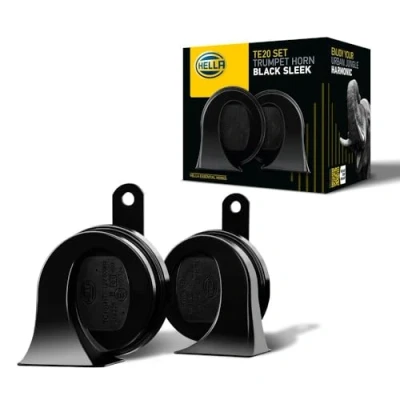 Afbeelding van HELLA 011225831 Zwart 12V BX Trompet Hoorn Kit (Universele Fit)