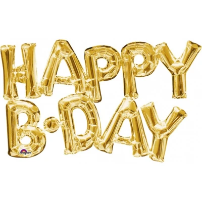 Afbeelding van AMSCAN Goudkleurige Happy Birthday ballon