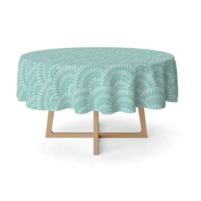 Afbeelding van MARTINA HOME Tafelkleed van kunsthars, groen, 140 cm, rond