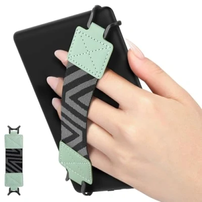 Afbeelding van MoKo Security Hand Strap for 6 8&quot; Kindle eReaders Fire Tablet Kindle/Kobo/Voyaga/Lenovo/Sony E Book Tablet, High elasticity Versatile Lightweight Finger Grip Holder, Mint Green