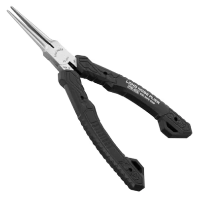 Afbeelding van compacte precisie lange neus tang (naaldtip), professionele kwaliteit, ESD veilig met koolstofstalen kaken. Gemaakt in Japan. ENGINEER ps 03, zwart, 141mm