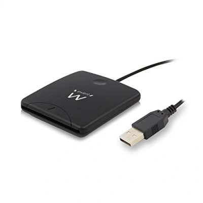 Afbeelding van Ewent EW1052 Externe USB 2.0 Smartcard e ID Kaartlezer Zwart