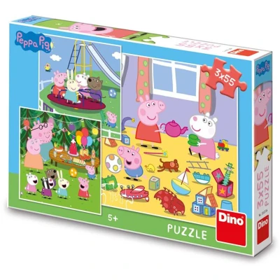 Afbeelding van Peppa Pig op vakantie 3 Puzzels van 55 stuks