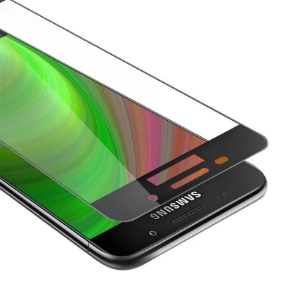 Afbeelding van Cadorabo Screenprotector geschikt voor Samsung Galaxy A5 2016 Volledig scherm pantserfolie Beschermfolie in TRANSPARANT met ZWART Gehard (Tempered) display beschermglas 9H hardheid 3D Touch