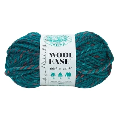 Afbeelding van Lion Brand Yarn Wool Ease Dik en snel garen, zacht volumineus garen voor breien, haken knutselen, 1 kluwen, diepe lagune