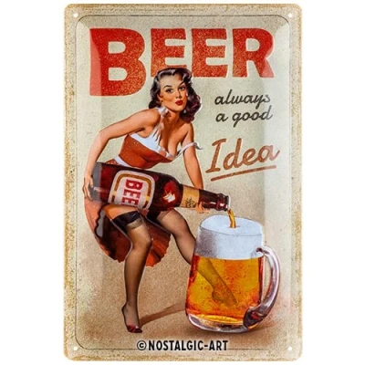 Afbeelding van Metalen wandbord 20 x 30 cm Beer Bier Always a Good Idea Special Edition