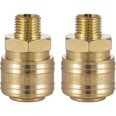 Afbeelding van Poppstar 2x Snelkoppeling Perslucht NW 7,2 met 1/4&quot; Schroef Buitendraad voor Persluchtaansluiting