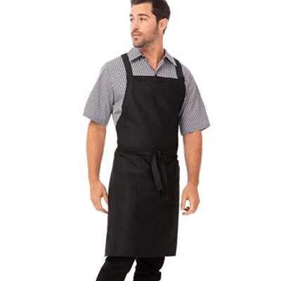 Afbeelding van Chef Works Cross Back Slabbetje Schort Zwart Een maat