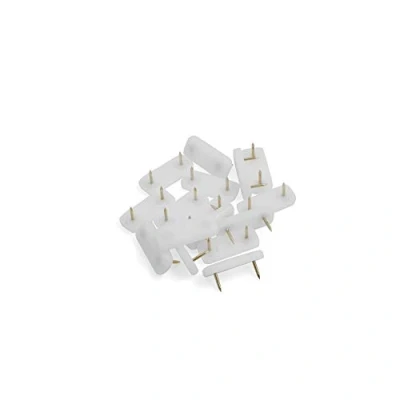 Afbeelding van Design61 16x meubelglijders kunststof glijders 39x16 mm met spijker in wit