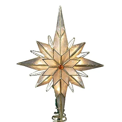 Afbeelding van Kurt Adler vlam 25,4 cm Capiz klassieke Multi Pointed Bethlehem Star Treetop