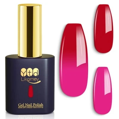 Afbeelding van YTD Likomey UV Gel Nagellak,15ml Warm Roze Rood Temperatuur Kleurverandering Kameleon Salon Manicure Herfst Winter Polish,WB11