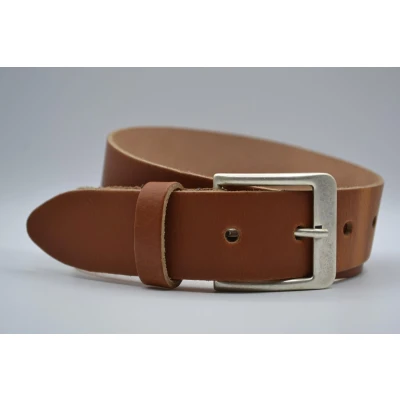 Afbeelding van 4cm brede cognac basis riem Taille maat 85