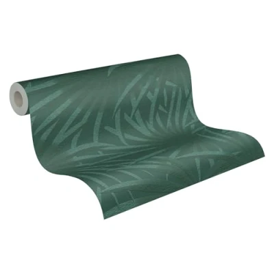 Afbeelding van A.S. Création Behang palmbladeren groen donkergroen Casual Living wandbehang 393383 hoogwaardig vliesbehang voor slaapkamer 10,05 m x 0,53 Made in Germany