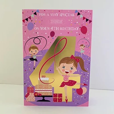 Afbeelding van Words n Wishes Gepersonaliseerde Ballerina Verjaardagskaart Voor Dochter Zuster Kleindochter Nichtje Goddaughter Klein Meisje