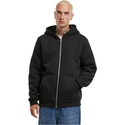 Afbeelding van Urban Classics Bonded ZIP Sweater met rits, Heren, Maat: 4XL, Black