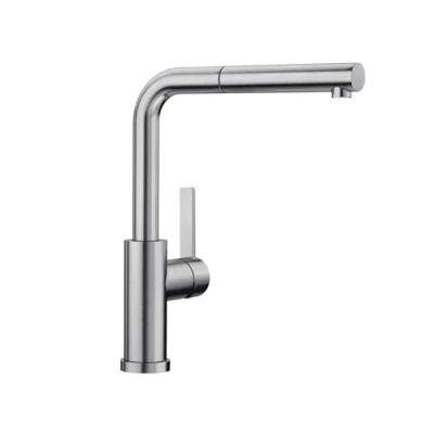 Afbeelding van Blanco Keukenkraan Lanora S F met uittrekbare handdouche vensterkraan RVS 526180