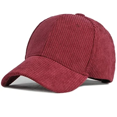 Afbeelding van XRDSS Unisex Corduroy Baseball Cap Verstelbare Klassieke Sport Hoed Outdoor Solid Caps, Bordeaux, One size