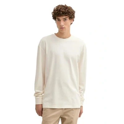 Afbeelding van Tom Tailor Denim heren 1035612 T Shirt, 12906 Wol Wit, XL