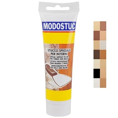 Afbeelding van MODOSTUC Grijs Professionele Houtvuller Pasta Voor Gebruik Binnenshuis, Ideaal Hout en Muur, Sneldrogend Perfecte Hechting, 250g.