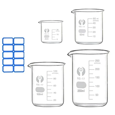Afbeelding van Bekerglas maatbeker 250ml 100ml 50ml 25ml borosilicaatglas beker voor laboratorium