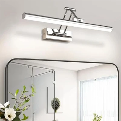 Afbeelding van YHTlaeh Led spiegellamp, 10 W, 720 lumen, neutraal wit, 4000 K, badkamerlamp, IP44 waterdicht, geen flikkering, 230 V (chroom, 40 cm)